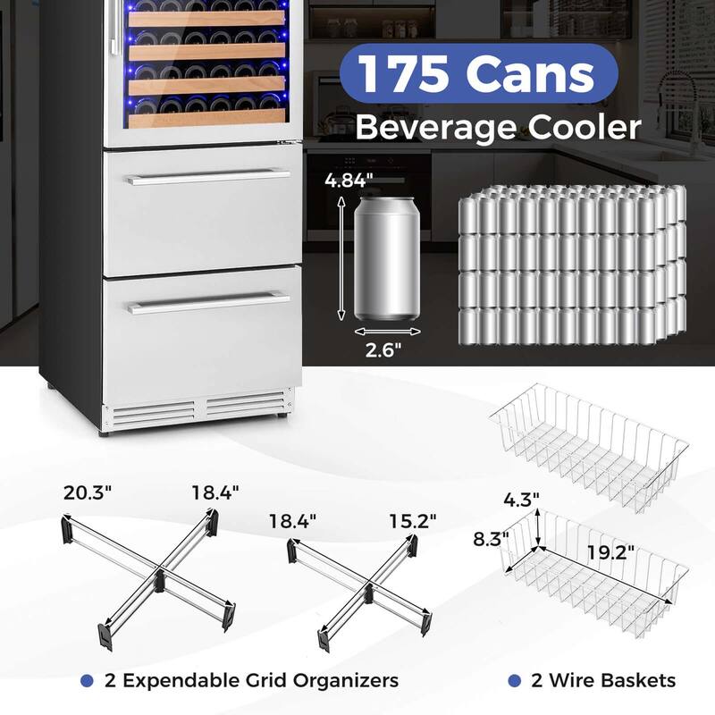 Costway 24 Inch Wine and Beverage Refrigerator with Independent - See Details