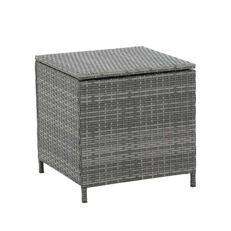Square Wicker Outdoor Coffee Table with Hidden Storage
