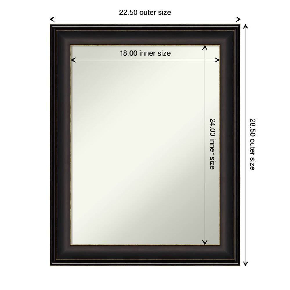 Non-Beveled Bathroom Wall Mirror - Trio Oil Rubbed Bronze Frame