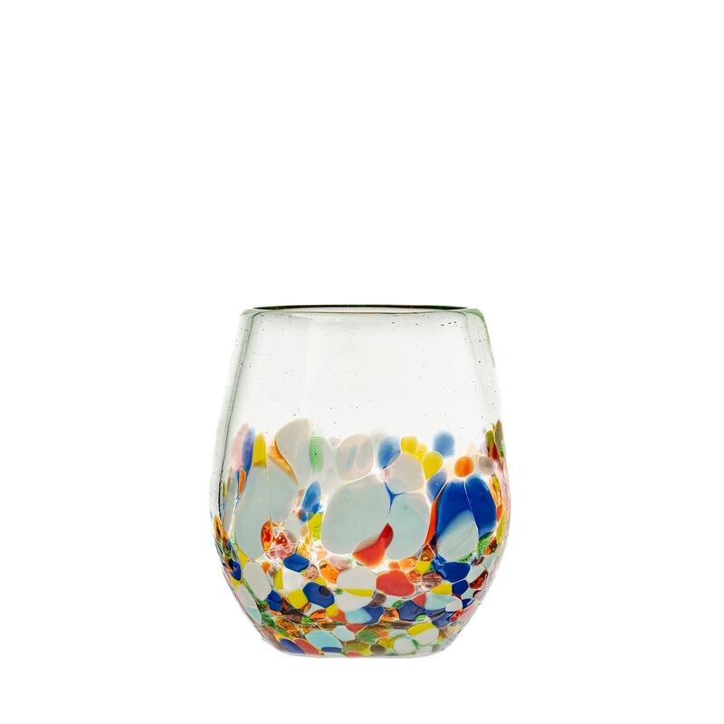 10 Strawberry Street Pueblo Handblown Mexican Glassware, Set of 4