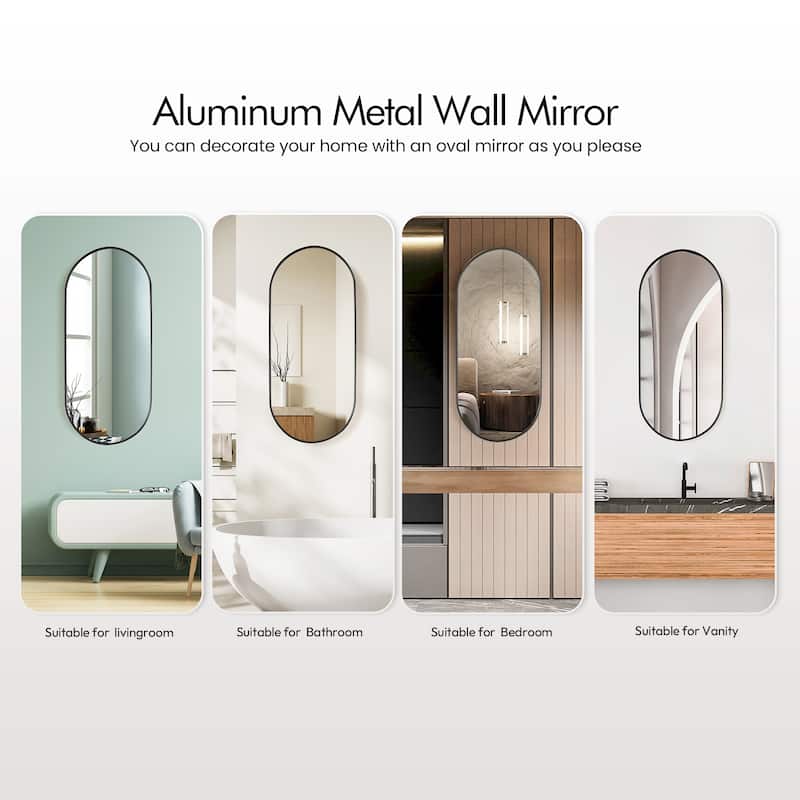 Miajadas Oval Aluminum Framed Wall Mount Mirror