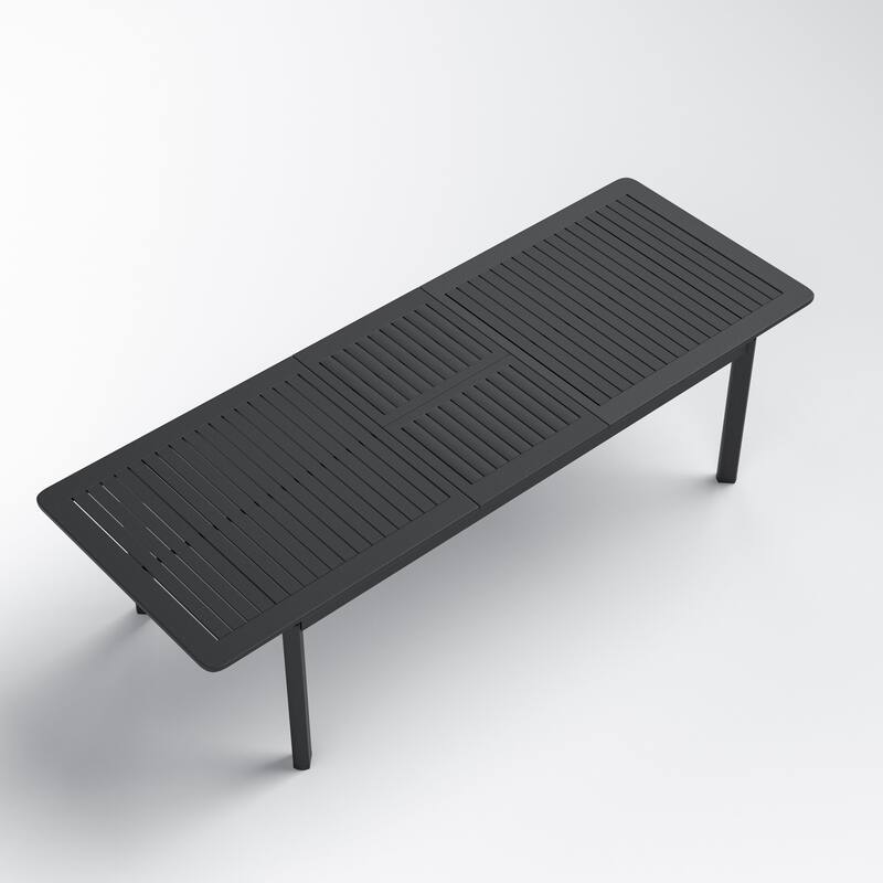 DESwan 108 in. x 39 in. Aluminum Extendable Rectangular Outdoor Dining Table