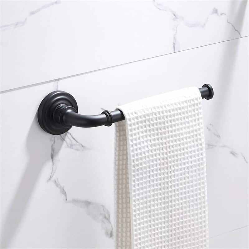 5 Piece Bathroom Hardware Set Towel Bar Toilet Paper Holder Robe Hooks Stainless Steel Wall Mounted Adjustable Accessory Set