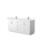 preview thumbnail 13 of 114, Miranda Double Vanity Set, Cultured Marble Top, No Mirror 72-Inch Double - White, Nickel Trim, White Cultured Marble Top
