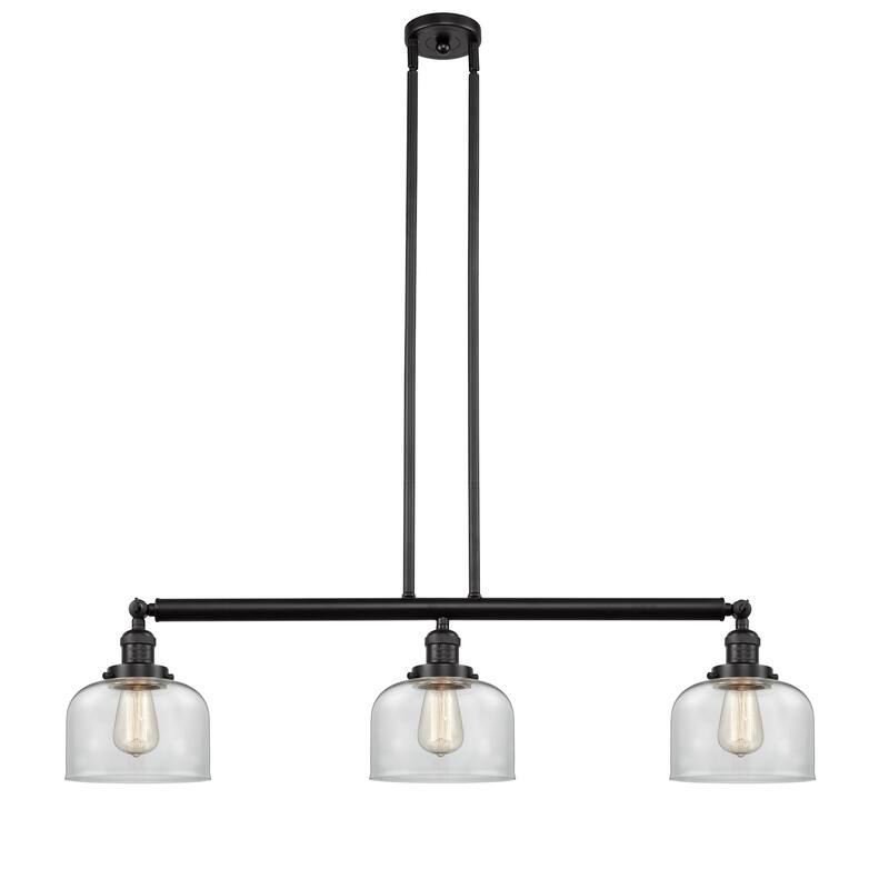 Innovations Lighting Large Bell 3 Light 41" Wide Linear Chandelier