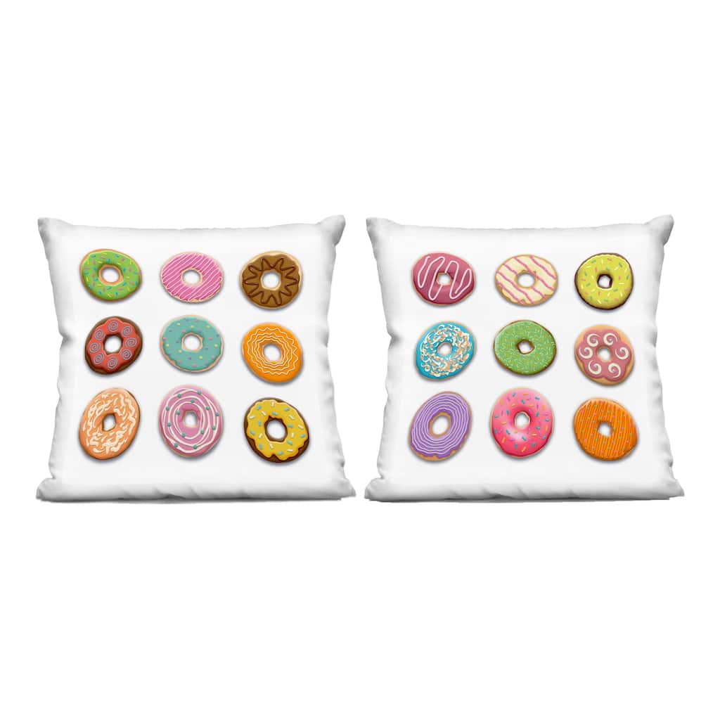 Stupell Frosted Patterned Donuts Decorative Printed Throw Pillow Design by Marcus Prime (Set of 2)