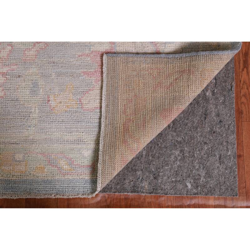 Hand Knotted Oriental 100% Wool Carpet Transitional All-Over Navy Blue & Blues Oushak Area Rug - 12' 5'' X 8' 11''