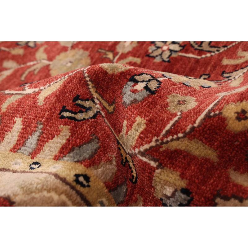 ECARPETGALLERY Hand-knotted Jules Sultane Dark Red Wool Rug - 7'11 x 10'11