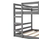 preview thumbnail 32 of 34, Wooden Low Bunk Bed with 2 Ladder & Guardrail, Solid Wood Bed Frame