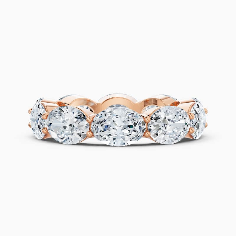 Auriya 14k Gold Oval East-West Lab Grown Diamond Eternity Band 1.80 - 7.50 ct. tw. (F-G, VS) - 7.50 ct. wt. - 6 - Rose