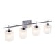 preview thumbnail 17 of 34, Frenia 4-light Modern Dimmable Bathroom Vanity Light with Art Glass