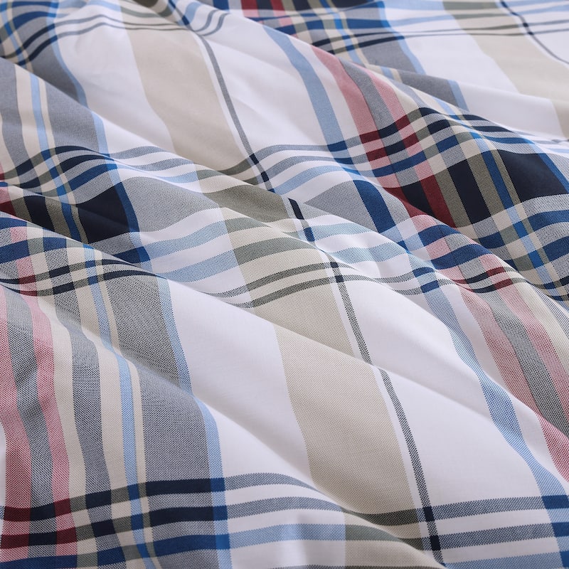 Tommy Hilfiger Waterbury Plaid Cotton Blue Comforter Set