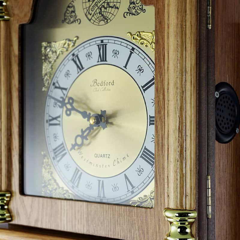 Bedford Clock Collection Classic 26" Deco Wall Clock with Pendulum