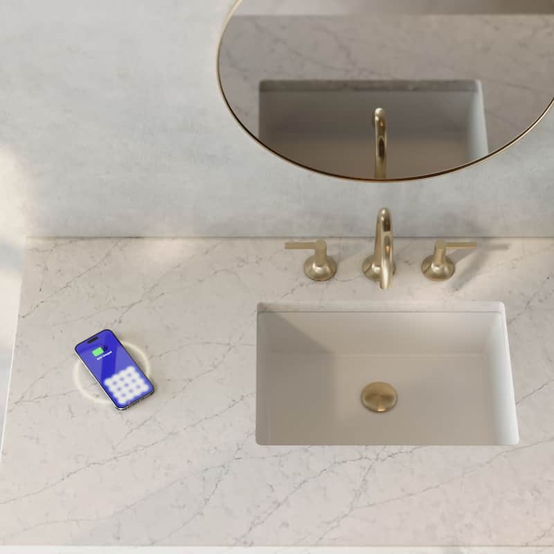 James Martin Vanities 050-S48-FP-SNK 48" Engineered Stone Vanity Top - Eternal Jasmine Pearl