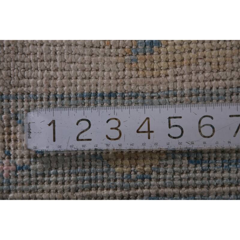 Hand Knotted Oriental 100% Wool Carpet Transitional All-Over Navy Blue & Blues Oushak Area Rug - 11' 5'' X 8' 3''