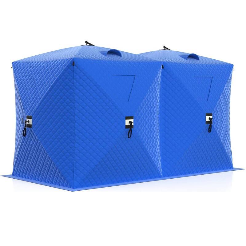 Pop Up Thermal Insulated Hub Tent, Ice Fishing Shelter for 6-8 Persons