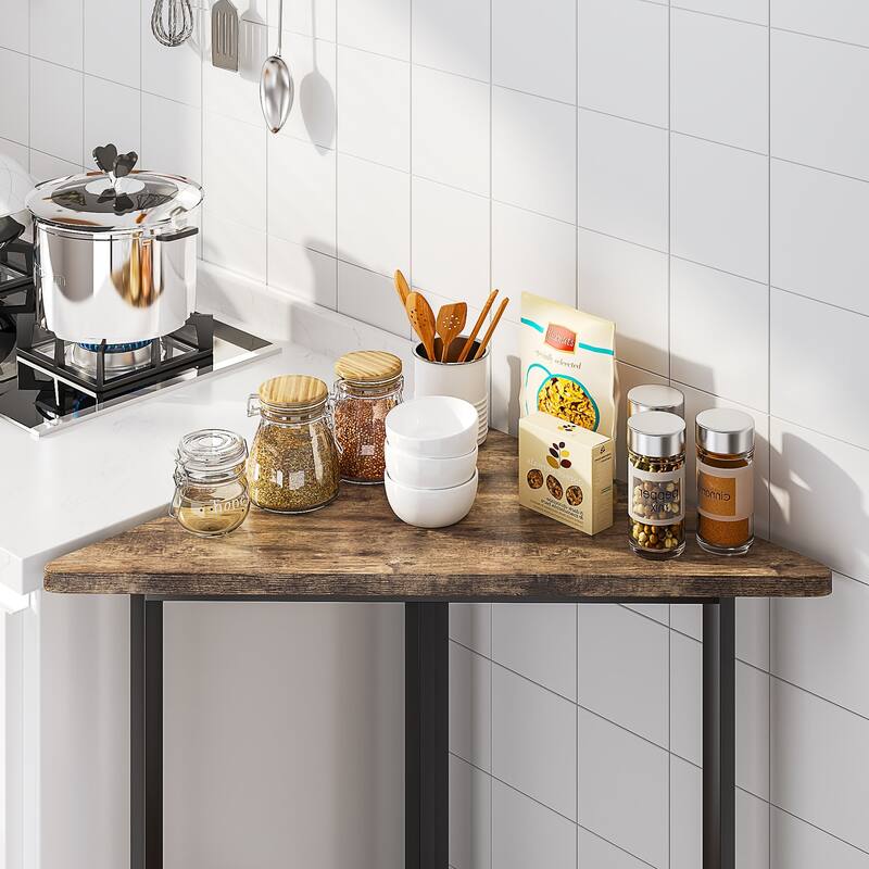 Simple Triangle Corner Cabinet, Small Corner Shelf Unit for Bathroom, Entryway, Bedroom, Easy Assembly