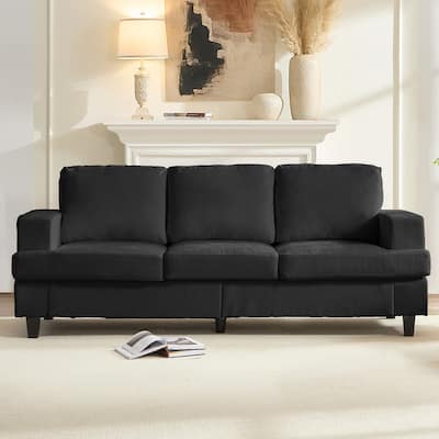 Mixoy W82" Chenille Straight Sectional Sofa,Cloud Sleeper Comfy Upholstered 3-Seater Sofa Couch