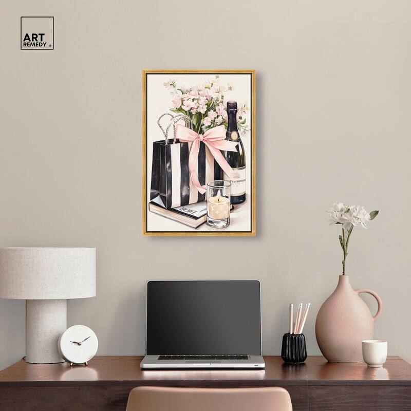 Shopping Bag and Some Drinks Canvas by Art Remedy