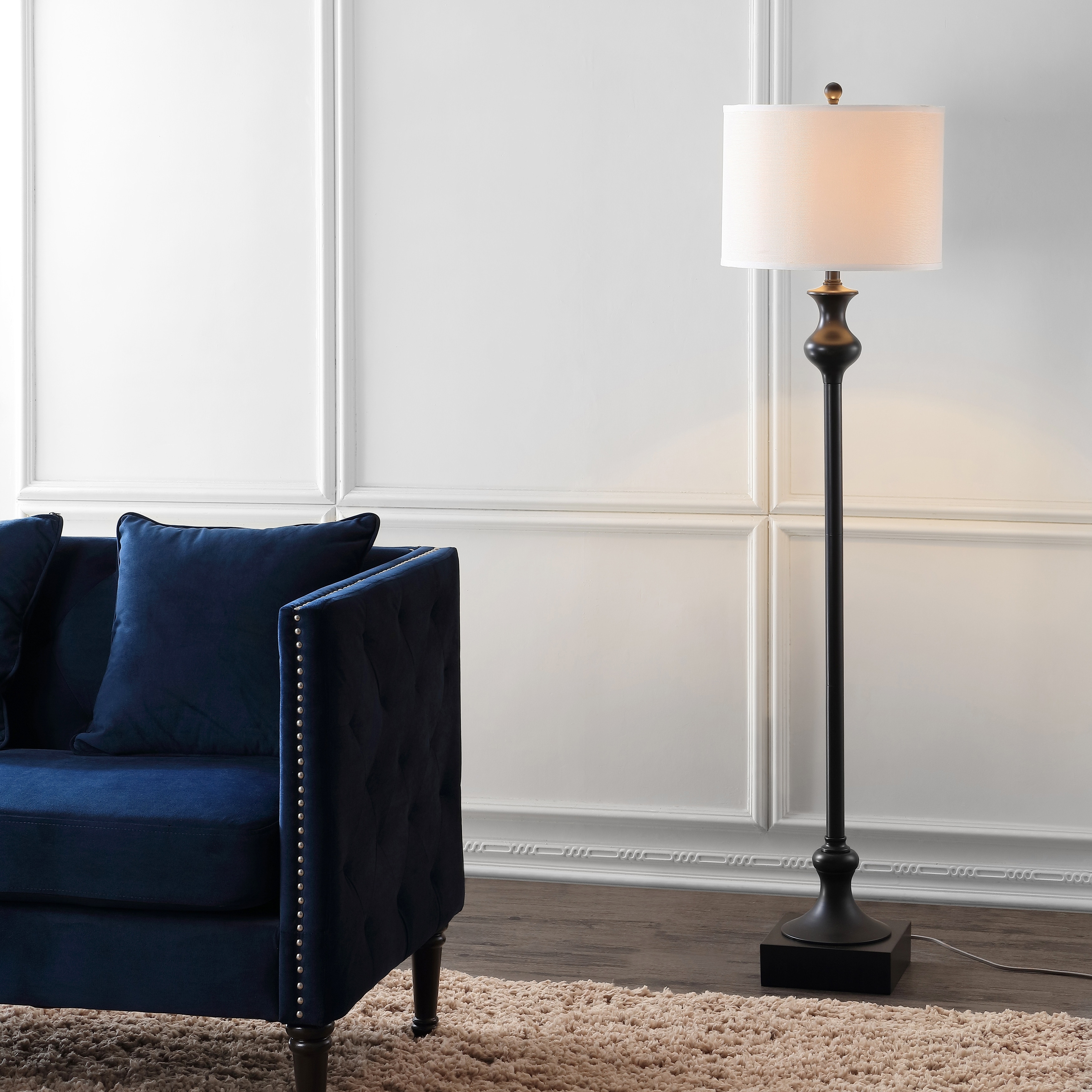 Safavieh Lighting Summer 62 Inch Black Floor Lamp 15 W x 15 L x 61.5 H 15Wx15Dx62H