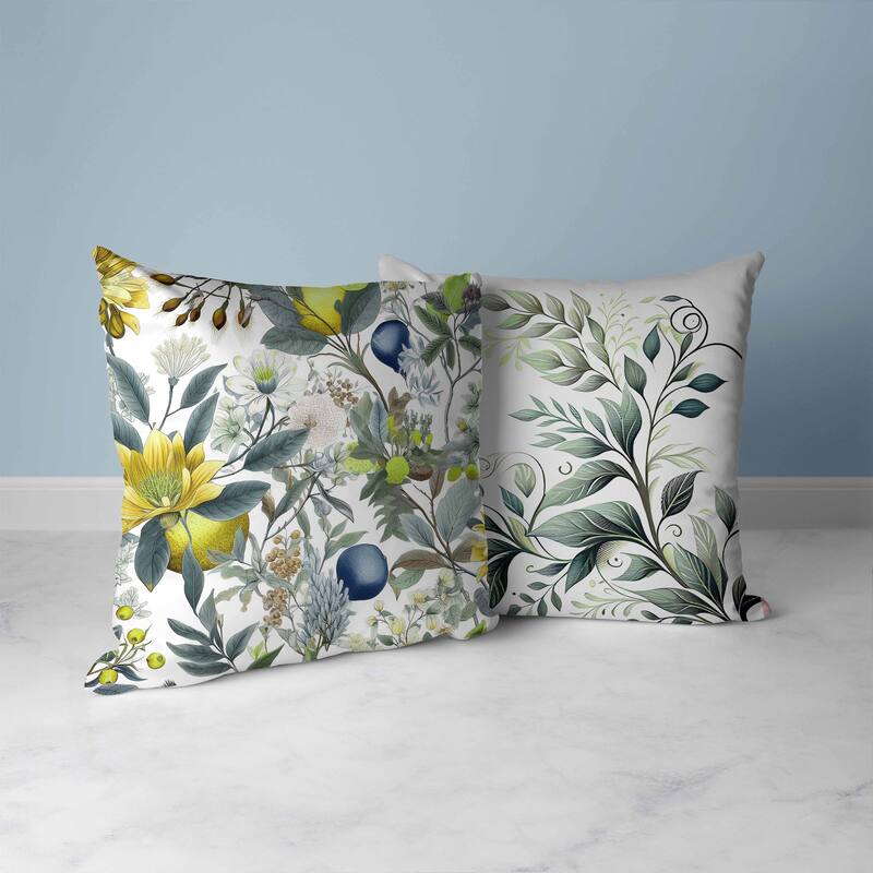 White And Blue Orchid Whisper Faux Suede Throw Pillow