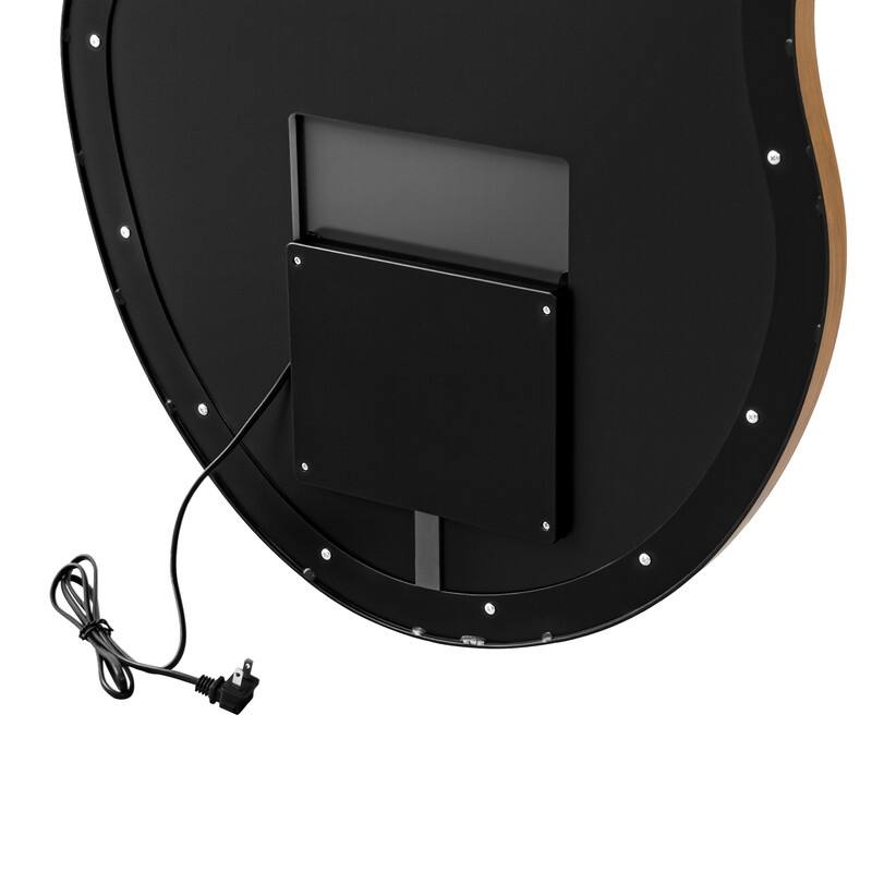 LED-Accented Asymmetrical Metal Wall Mirror