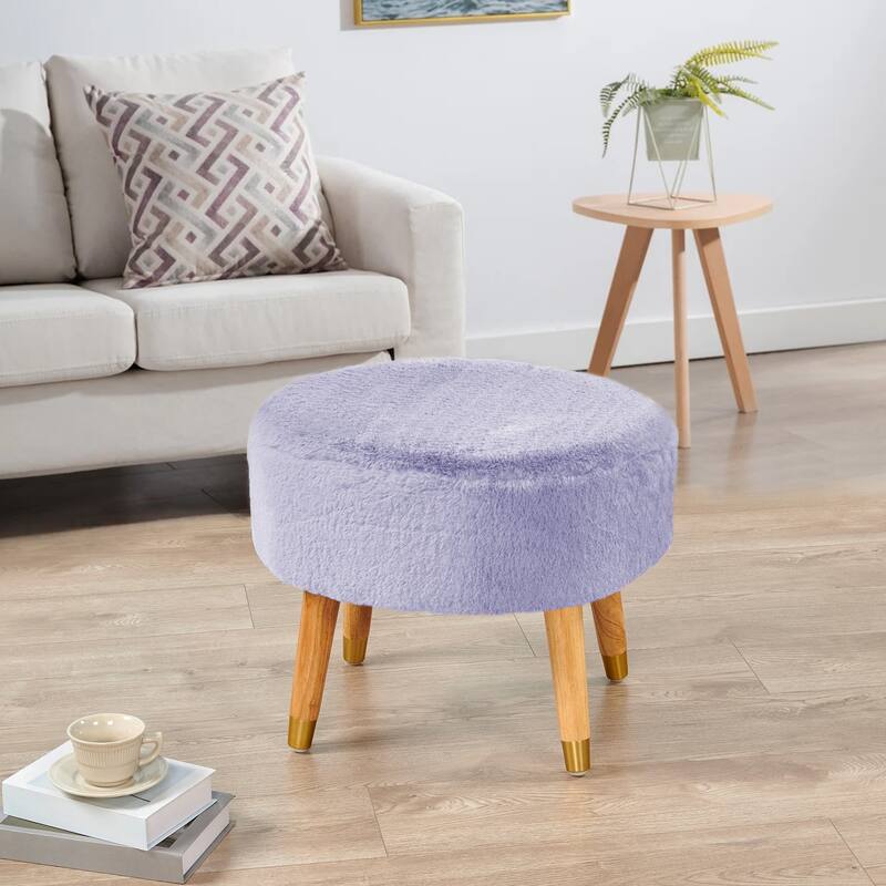 Serenta Heavy FauxFur Oval Ottoman