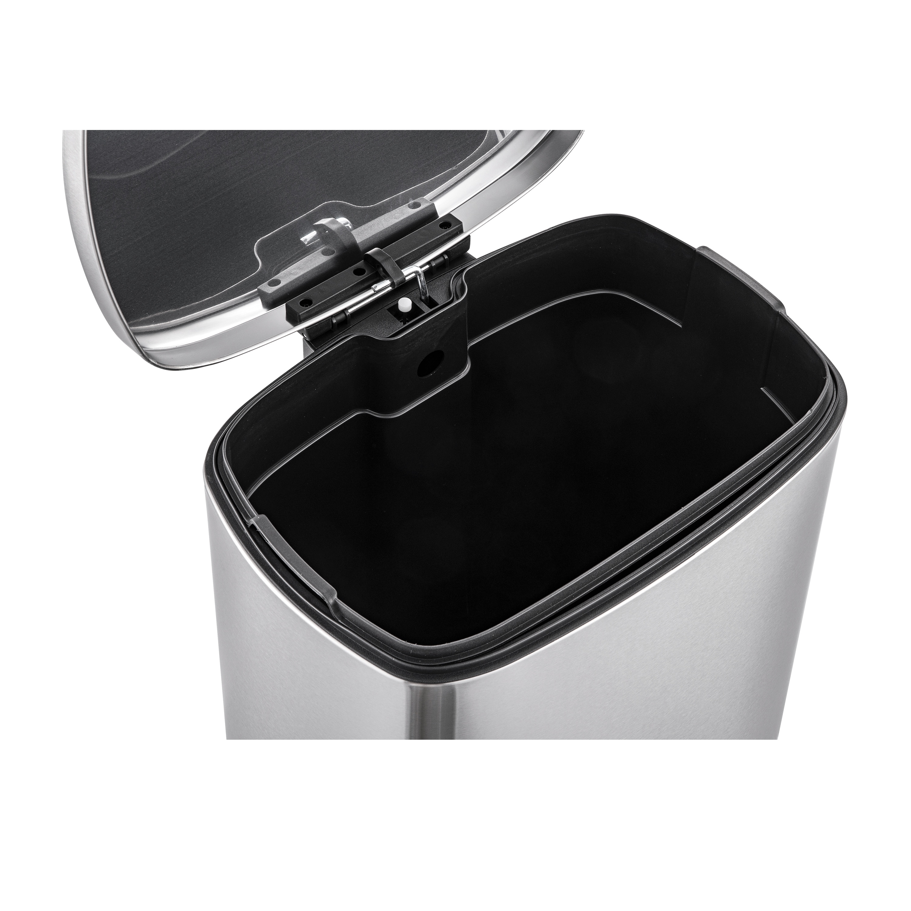 Qualiazero 50L / 13.2 Gallon Rectangular Step Can - Black - 13.2 Gallons