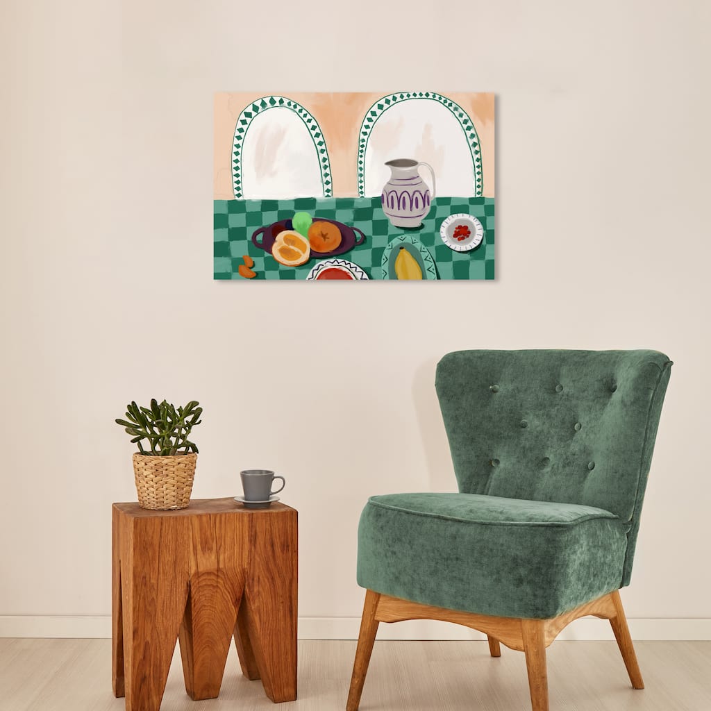 Wynwood Studio Canvas Food and Cuisine Fruit Snack Time Green and Tan Rustic Wall Art Canvas Print