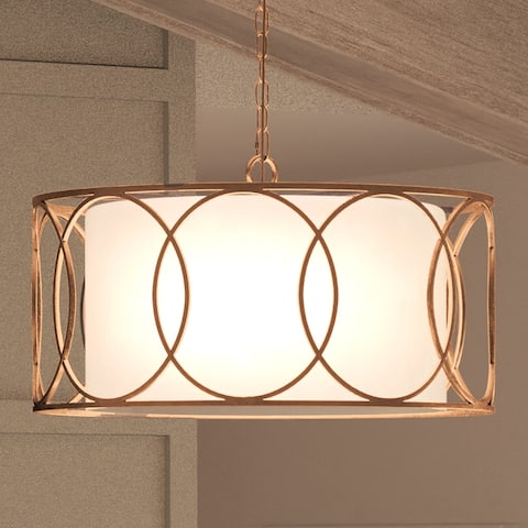Luxury Cosmopolitan Chandelier, 15"H x 28"W, with Modern Style, Matte Gold, by Urban Ambiance