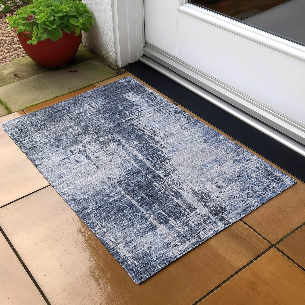 Machine Washable Indoor/ Outdoor Chantille Abstract Ombre Rug