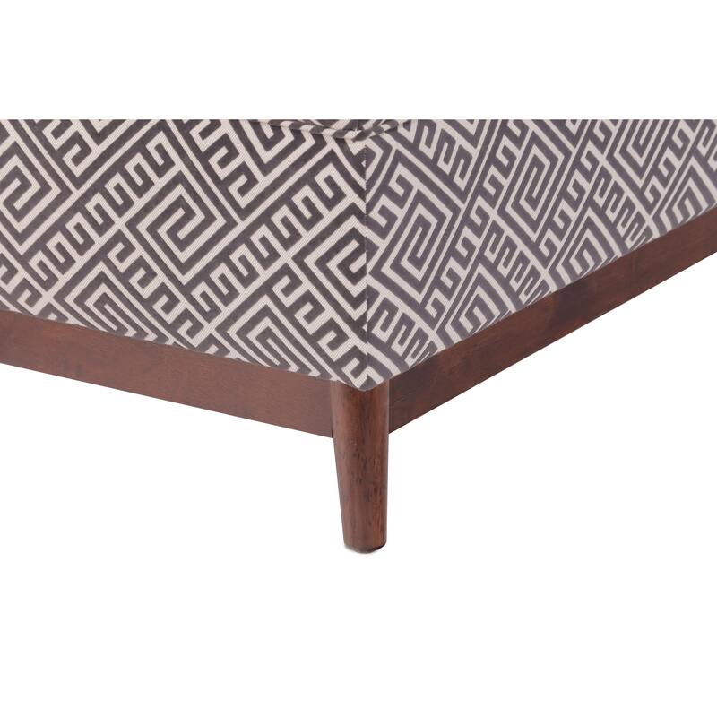 Brooke Transitional Wood Trim Tufted Storage Ottoman