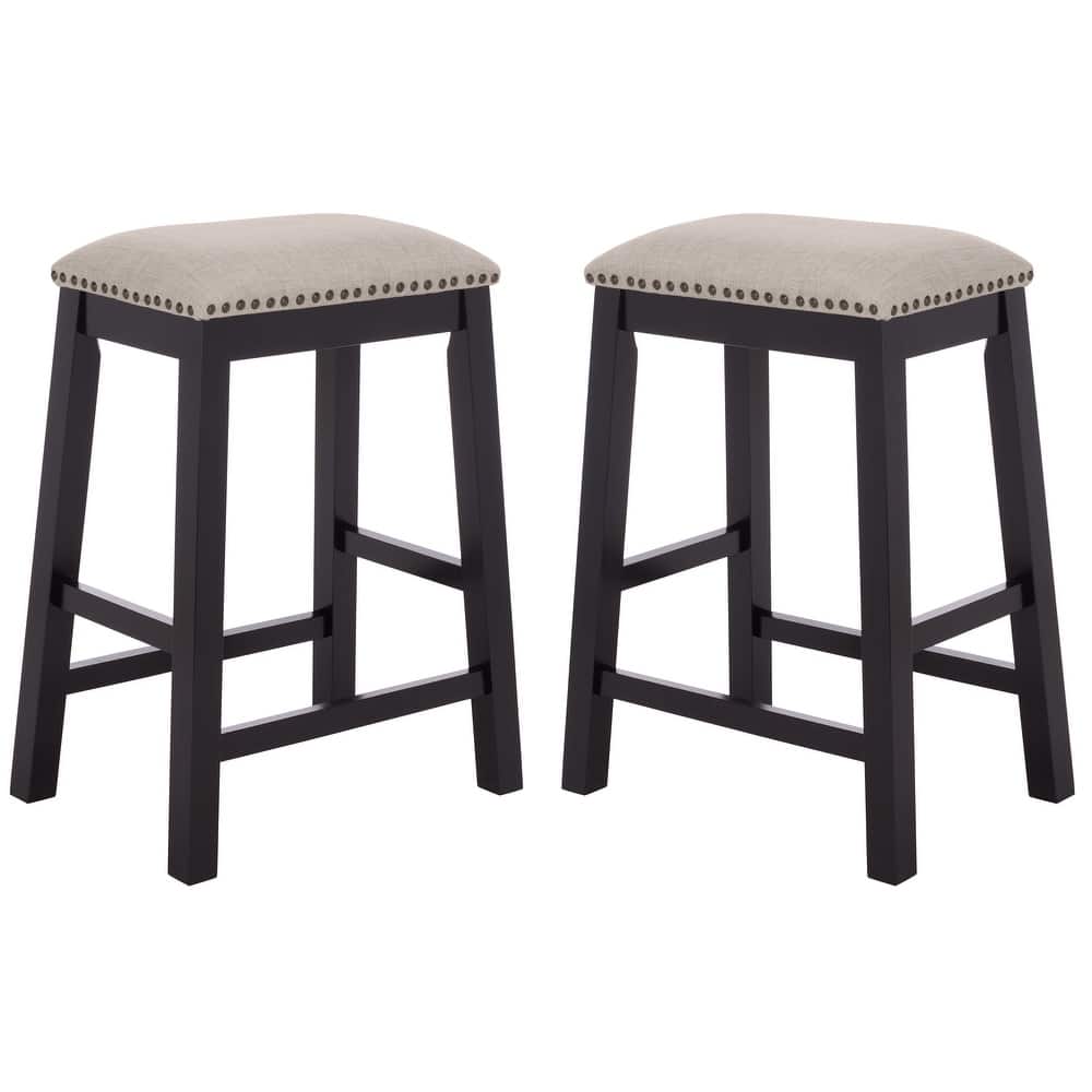 SAFAVIEH Ikuko White Counter Stool - 18.8" W x 13" L x 25" H - 19"W x 13"D x 25"H