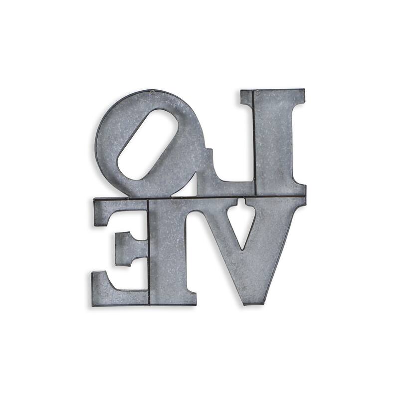 Gray Metal Love Wall Sign On Sale Bed Bath & Beyond 36272325