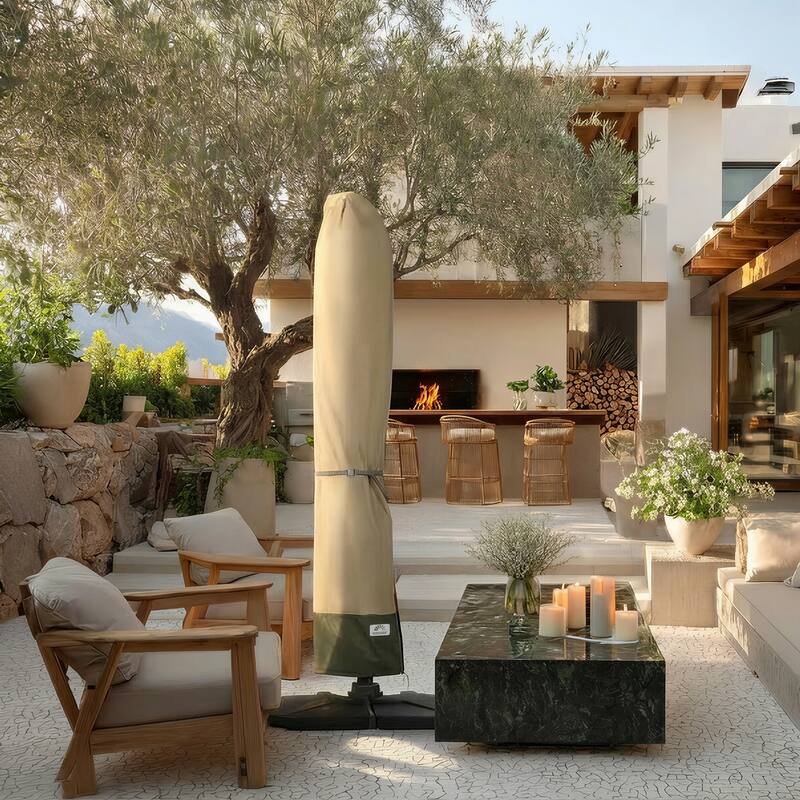 Aoodor Heavy Duty Patio Umbrella Cover for 8-11ft Double-Sided Umbrella