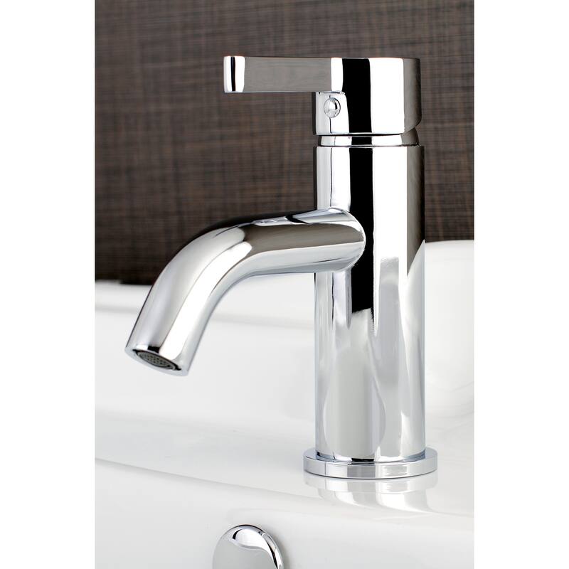Kingston Brass Continental Single-Handle 1-Hole Deck Mount Bathroom Faucet with Push Pop-Up - Polished chrome