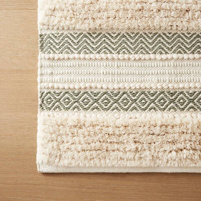 INK+IVY Asher Woven Texture Stripe Bath Rug