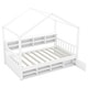 preview thumbnail 5 of 8, White Twin Size Wooden House Bed with Shelves and a Mini-cabinet