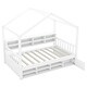 preview thumbnail 29 of 34, Wooden House Headboard Bed Frame w/ Shelves & Mini-cabinet, Unisex