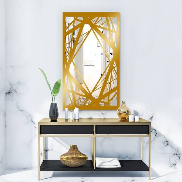 Designart Capital Gold Jangle 3 Glam Mirror Modern Accent Mirror On Sale Overstock 28004030