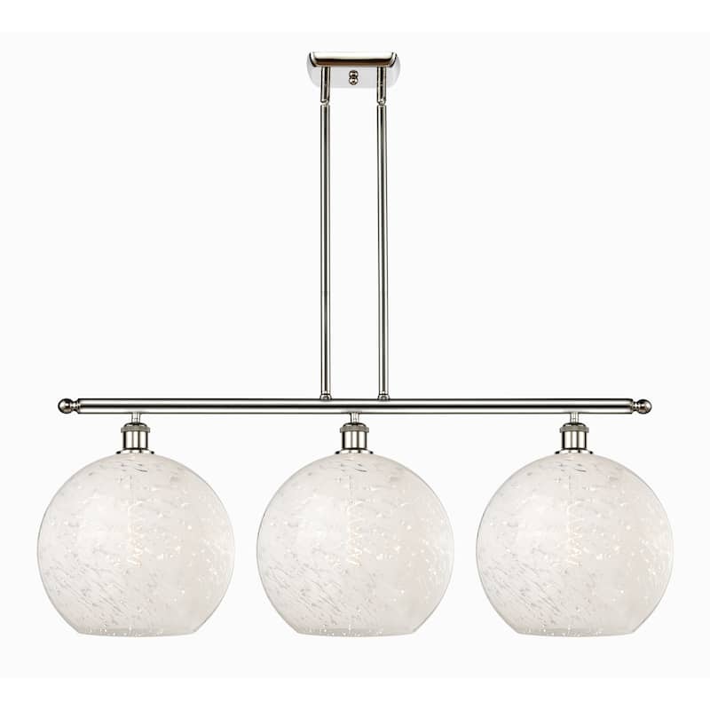 Innovations Lighting 516-3I-14-39-White Mouchette-Indoor Pendant White - Polished Nickel / White Mouchette