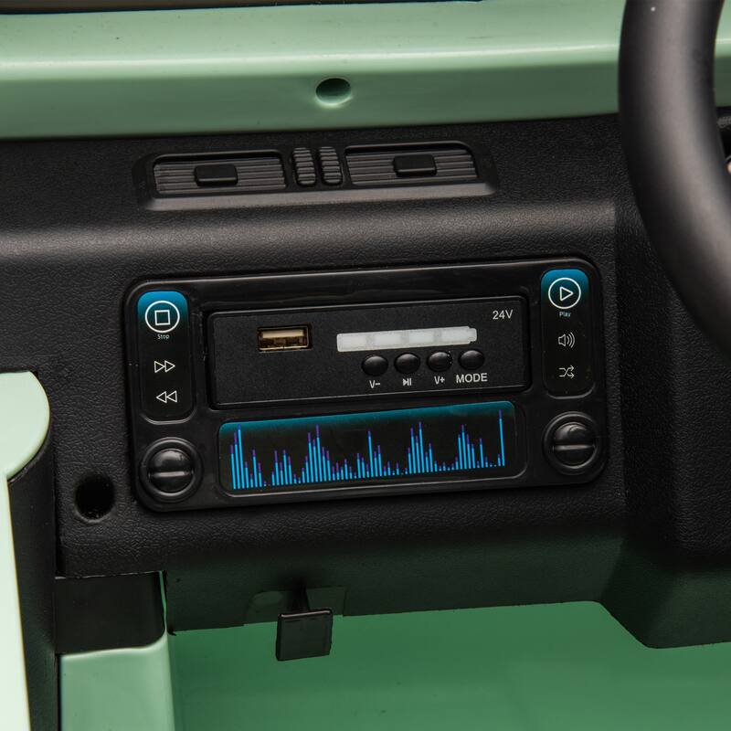 24V Licensed Land Rover Defender Ride On Car for Kids, Remote Control, Four-Wheel Suspension, Music, LED Lights