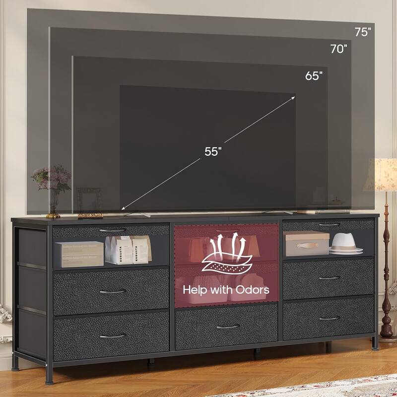 9-16 Drawer Dresser Fabric Storage Chests of Drawers Metal Frame