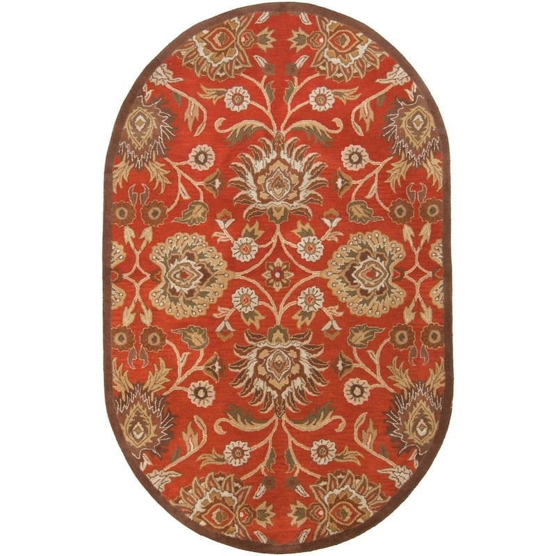 Patchway Handmade Classic Floral Wool Area Rug