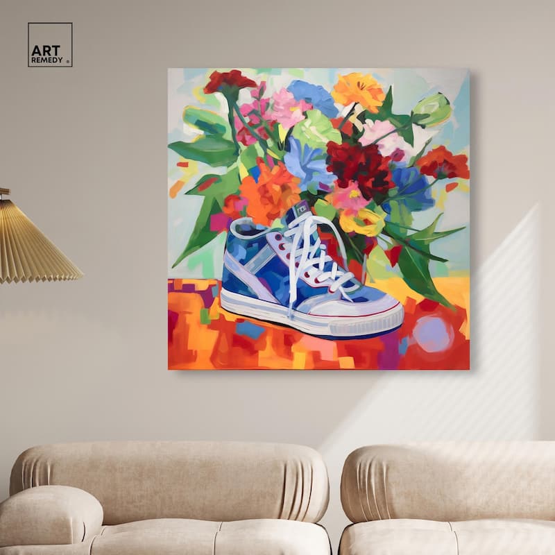 Colorful Sneaker Bouquet Canvas by Art Remedy, Gallery Wrapped