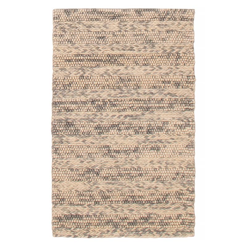 ECARPETGALLERY Braid weave Sienna Grey Wool Rug - 3'3 x 5'1 - Light Grey - 3'3 x 5'1