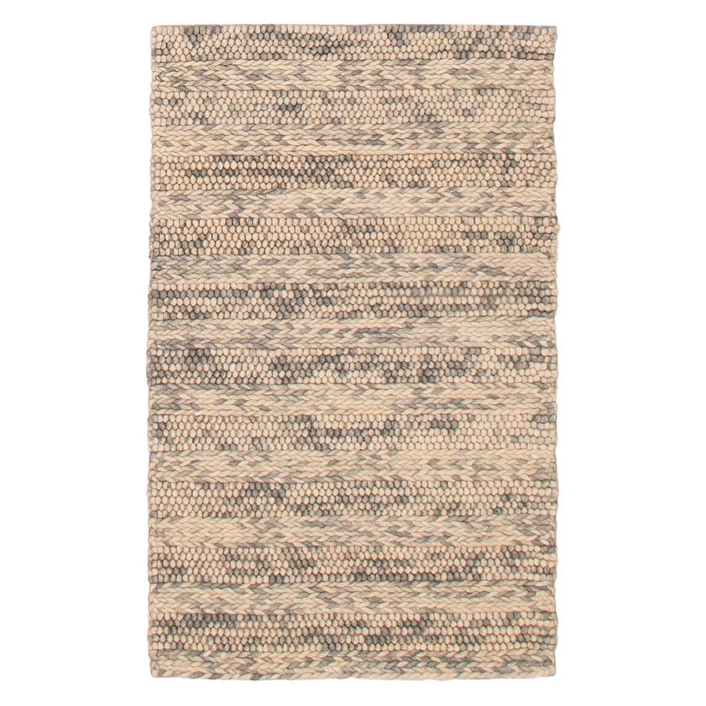 ECARPETGALLERY Braid weave Sienna Grey Wool Rug - 3'3 x 5'1