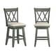 preview thumbnail 1 of 4, Ronda Double X-Back Wood Swivel Chair Antique Sage Green - Counter Height