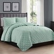 preview thumbnail 35 of 40, Modern Ultra Soft Microfiber Traditional Diamond Quilting Coverlet Quilt Set Sage - King