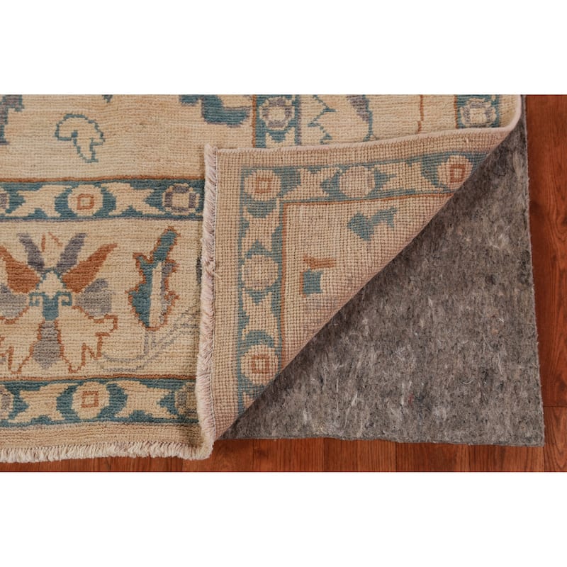 Hand Knotted Oriental 100% Wool Carpet Transitional All-Over Beige & Ivories Oushak Area Rug - 8' 5'' X 6' 6''